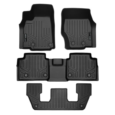 SMARTLINER 2021 - 2025 Jeep Grand Cherokee L 6 Passenger Custom Fit Floor Liners - 1st, 2nd & 3rd Rows - W/ Console