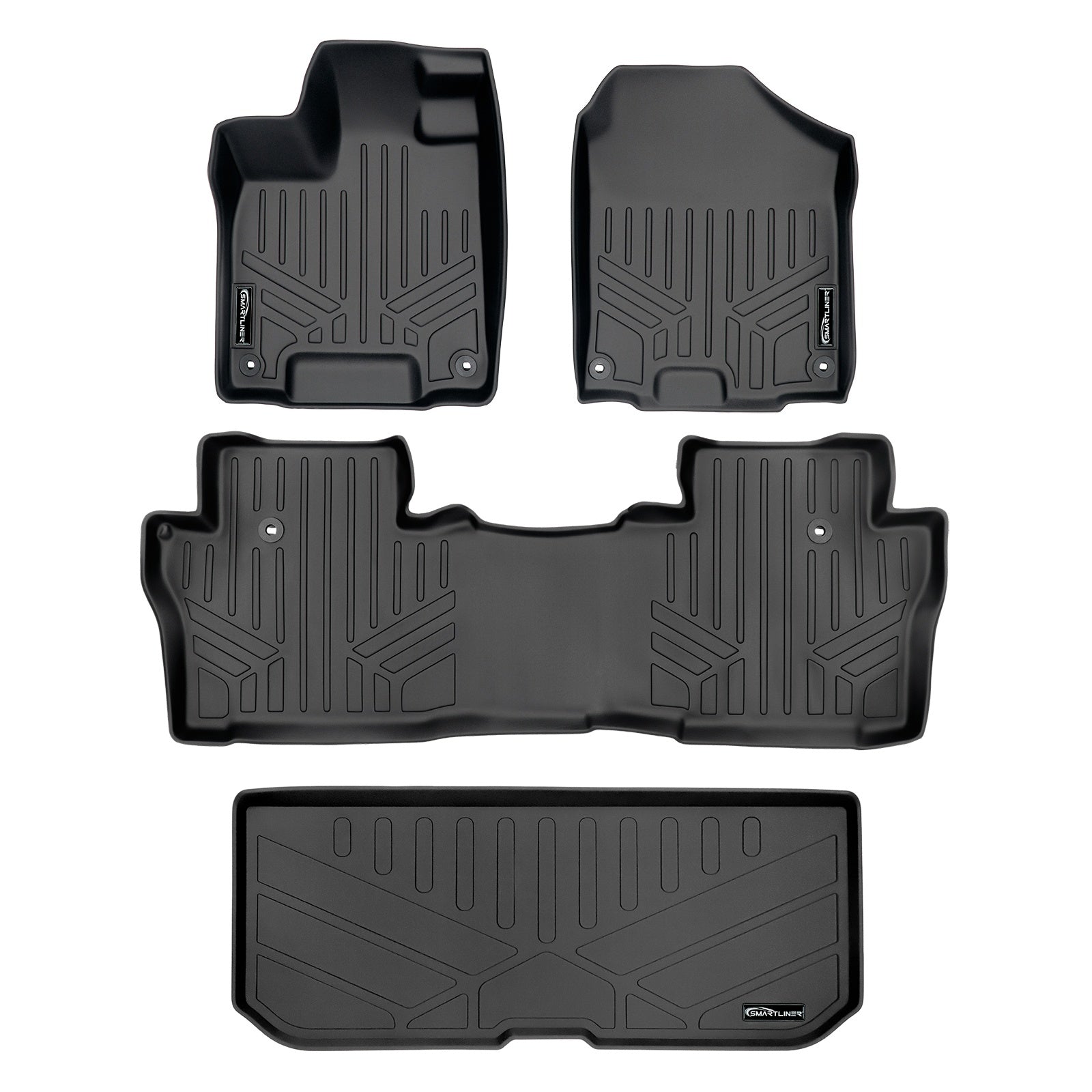 SMARTLINER 2016 - 2022 Honda Pilot All Configurations Custom Fit Floor Liners - 1st, 2nd & 3rd Rows - Upper Deck
