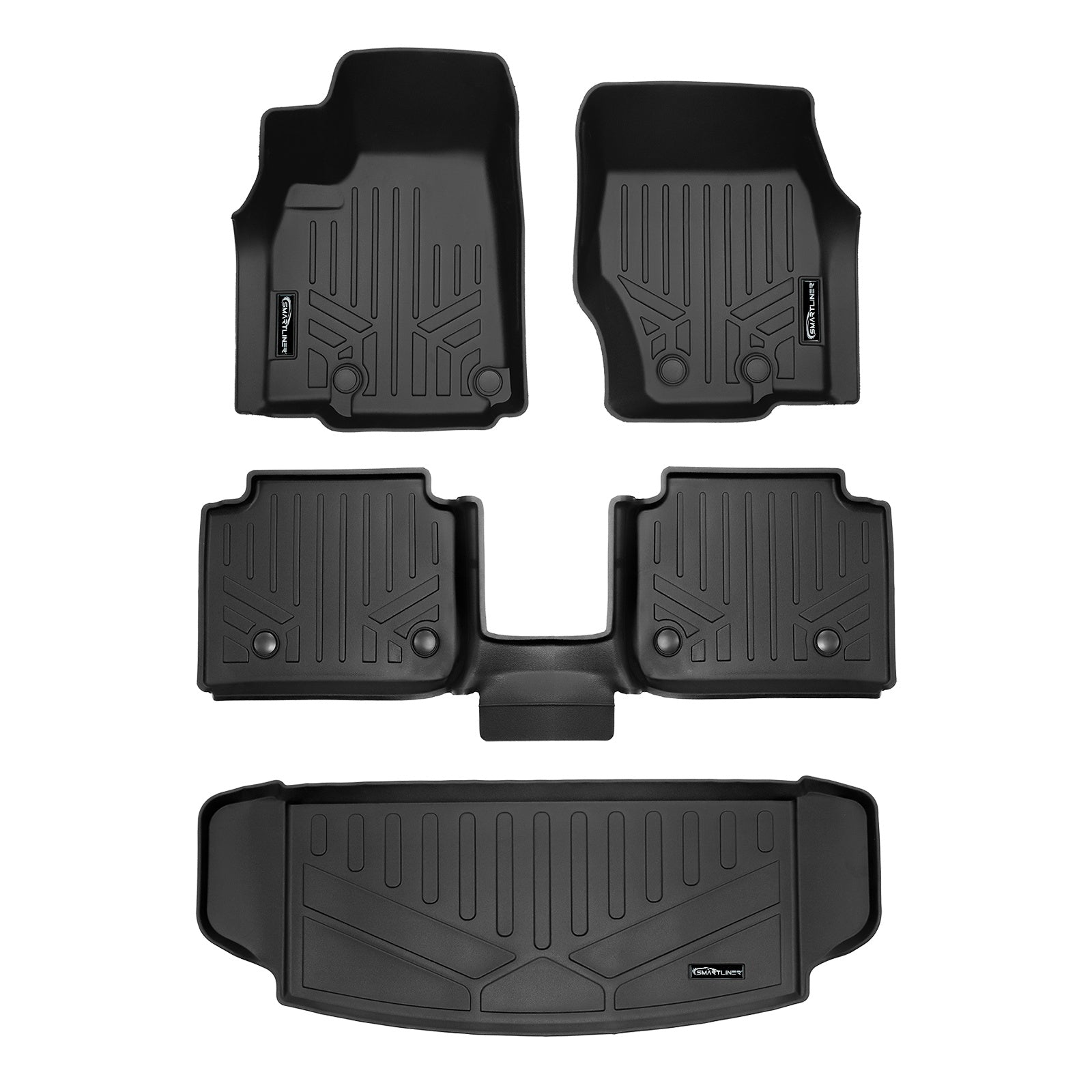 SMARTLINER 2021 - 2025 Jeep Grand Cherokee L 6 Passenger Custom Fit Floor Liners - 1st, 2nd & 3rd Rows - No Console