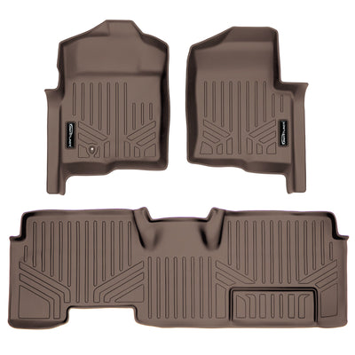 SMARTLINER 2009 - 2010 Ford F-150 Super Cab Custom Fit Floor Liners - 1st & 2nd Rows - Over Hump