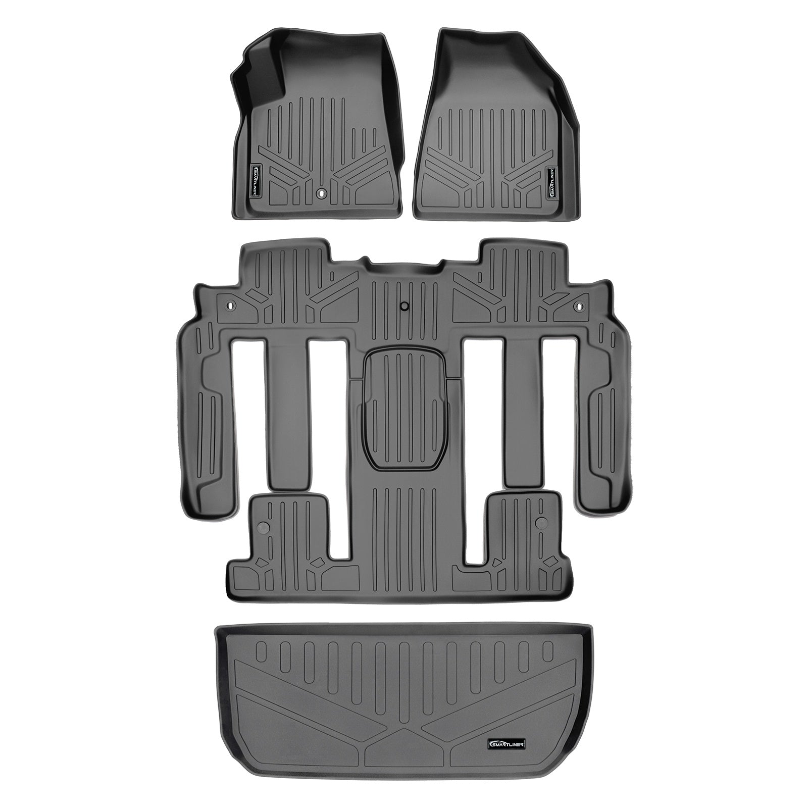SMARTLINER 2011 - 2017 Chevrolet Traverse 7 Passenger Custom Fit Floor Liners - 1st, 2nd, 3rd & 4th Rows