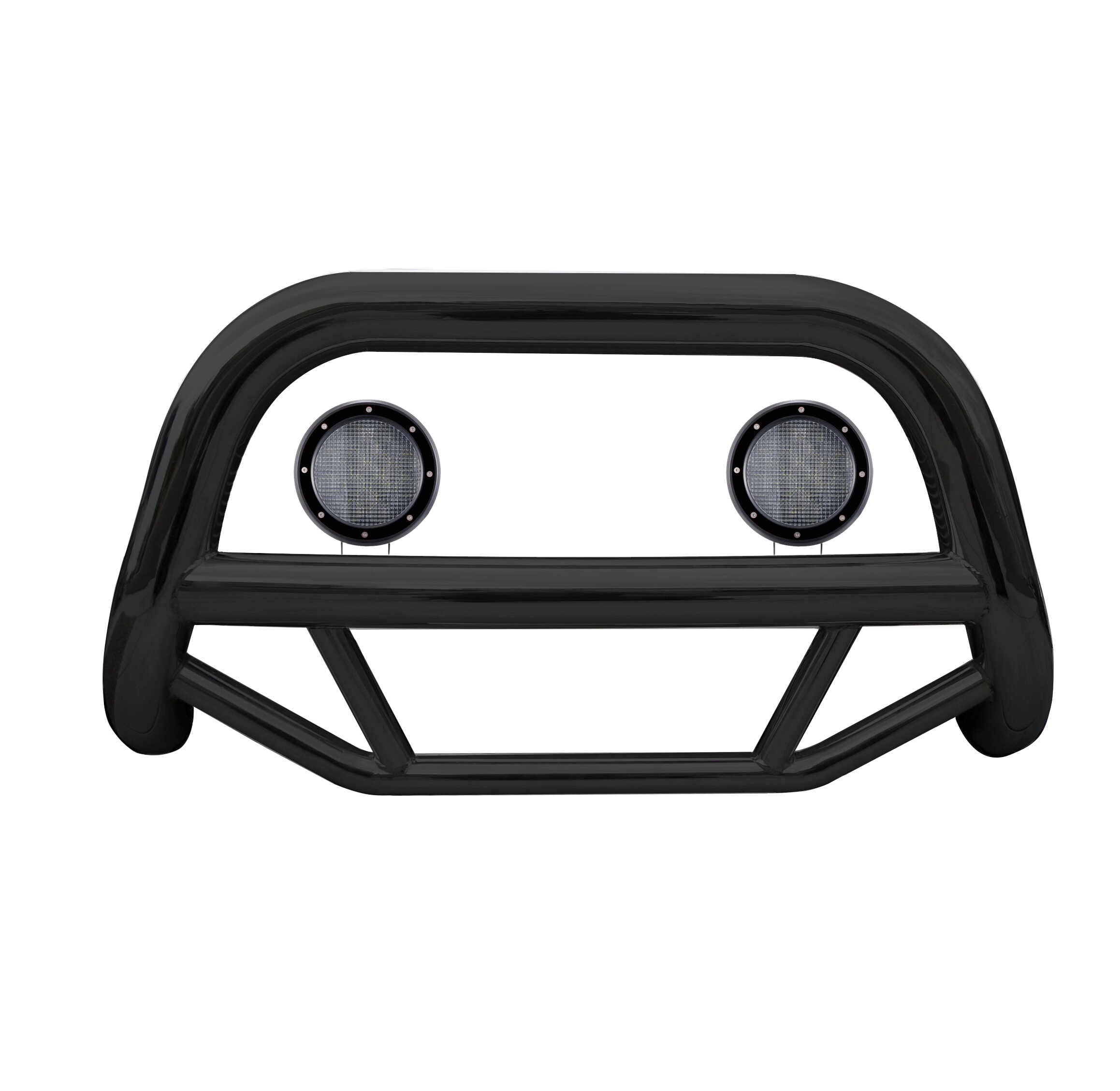 2003-2026 Ford Expedition / Lincoln Navigator Max Bull Bar Kit Pair  of 5.3" Dia. LED Flood Lights w/ Black Trim Rings Wiring Harness  and Switch | Black Horse Off Road - Image 1