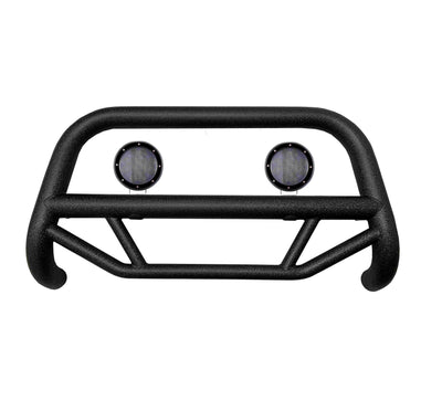 2010-2018 Jeep Wrangler Max T Bull Bar Kit Pair  of 5.3" Dia. LED Flood Lights w/ Black Trim Rings Wiring Harness  and Switch | Black Horse Off Road - Image 1