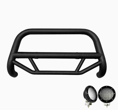 2011-2018 Dodge Ram 2500 Max T Bull Bar Kit Pair  of 5.3" Dia. LED Flood Lights w/ Black Trim Rings Wiring Harness  and Switch | Black Horse Off Road - Image 2