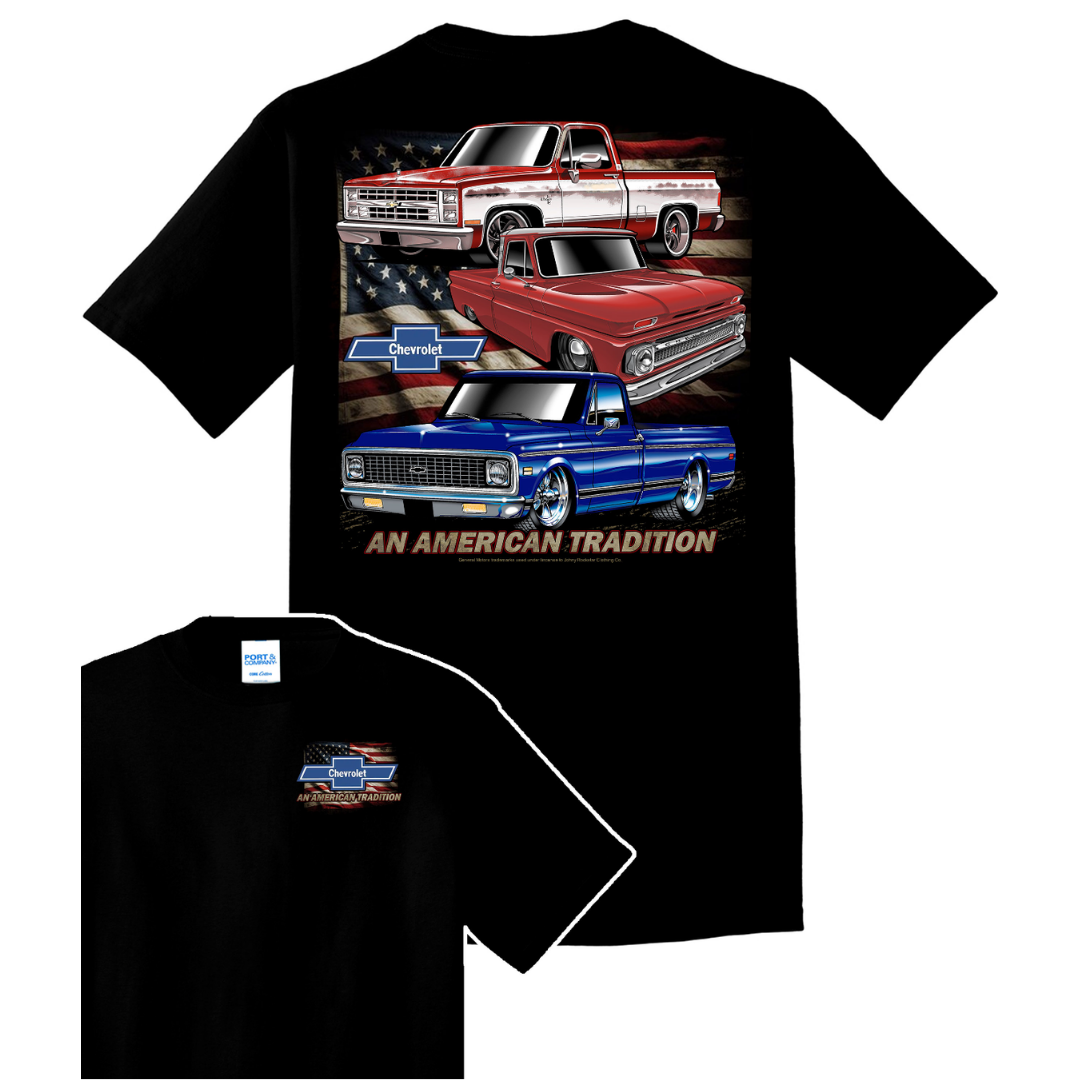 Mid Gen Chevy Truck 100% Cotton T-Shirt – An American Tradition (Black)