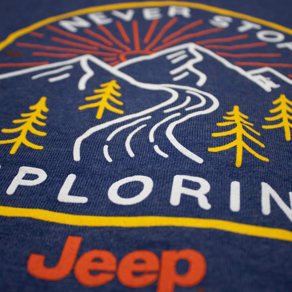 Mens Jeep® Never Stop Exploring Zip French Terry Hooded Sweatshirt - Denim
