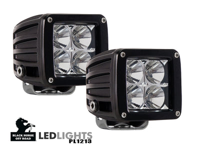 Universal  Led 4" Cube Lights With Wiring Kit And A Switch Spot and Flood | Black Horse Off Road - Image 1