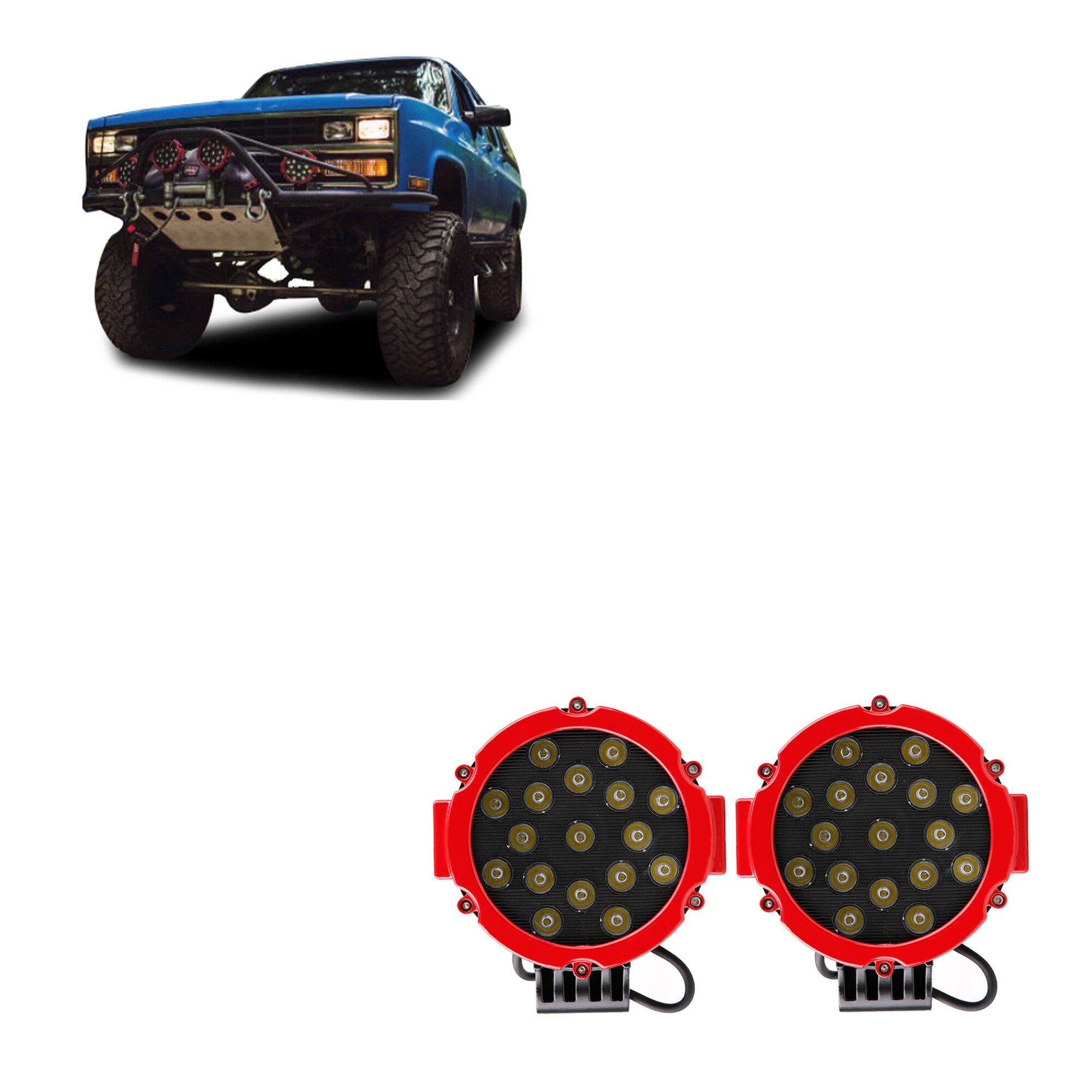 Universal  Led 7" Dia.Lights Spot And Flood | Black Horse Off Road - Image 1