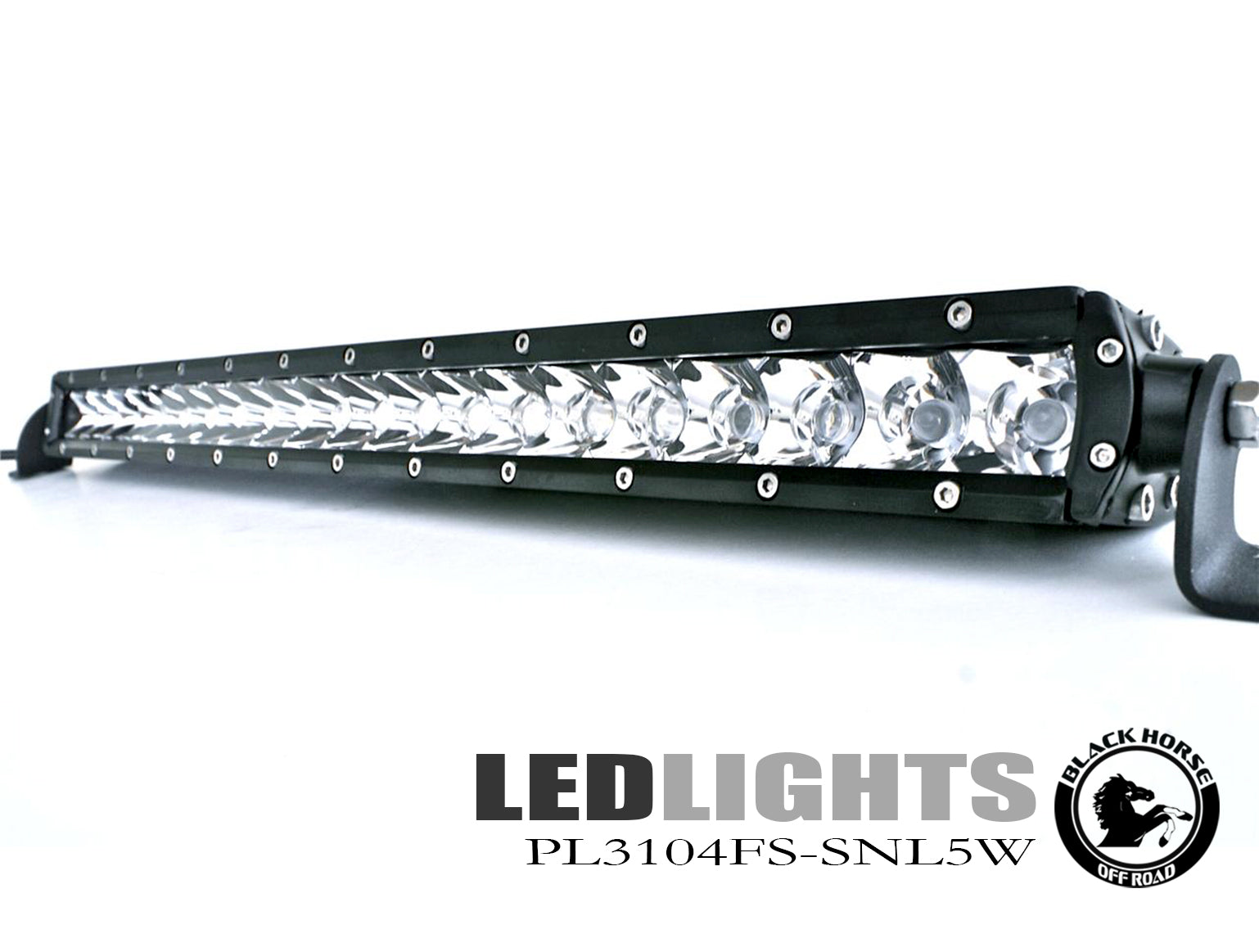 Universal  Led Light Bar 20In 5W Single Row Spot and Flood | Black Horse Off Road - Image 1