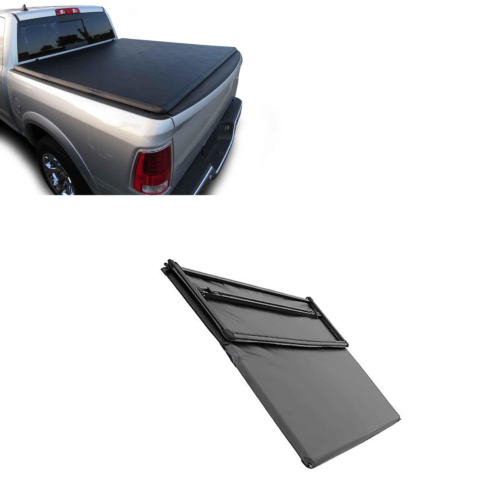 2009-2025 Dodge Ram 1500 Premier Soft Tonneau Cover Trifold | Black Horse Off Road - Image 1