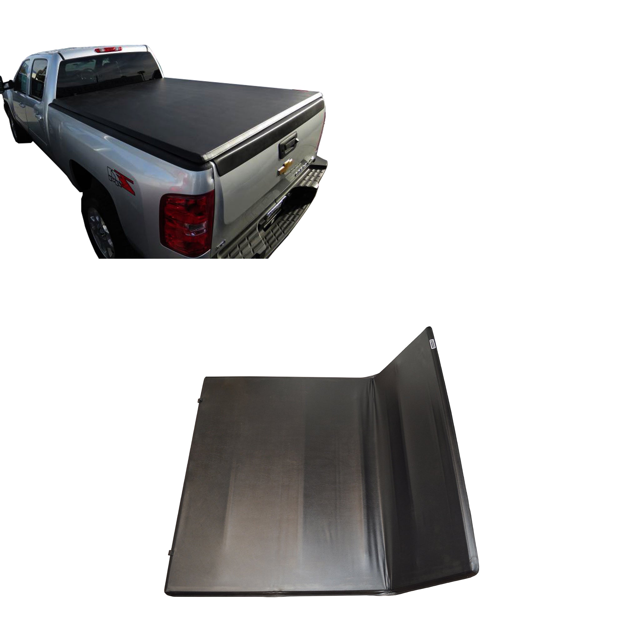 2007-2025 Sierra 1500 Premier Soft Tonneau Cover Trifold | Black Horse Off Road - Image 1