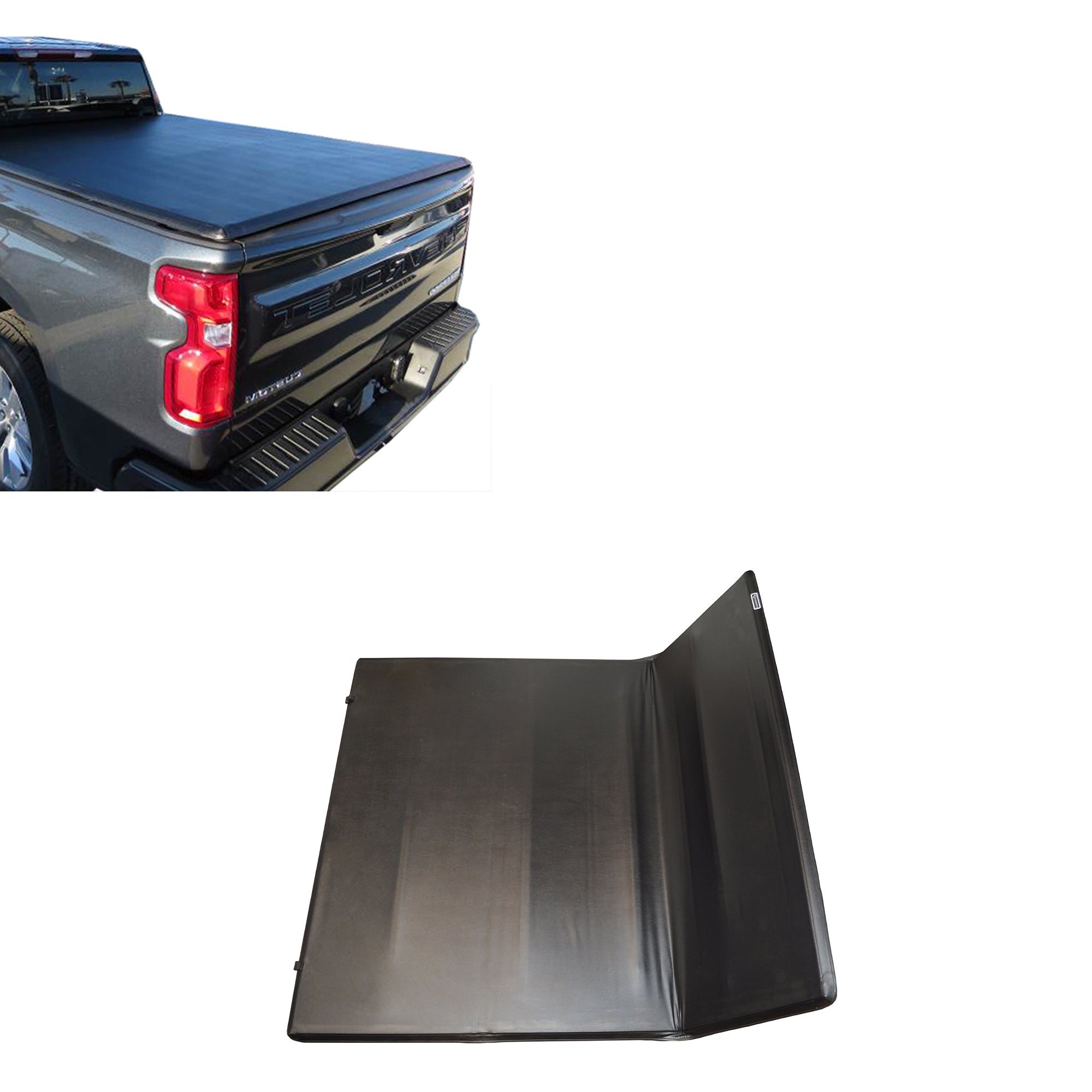 2014-2025 Sierra 1500 Premier Soft Tonneau Cover Trifold | Black Horse Off Road - Image 1