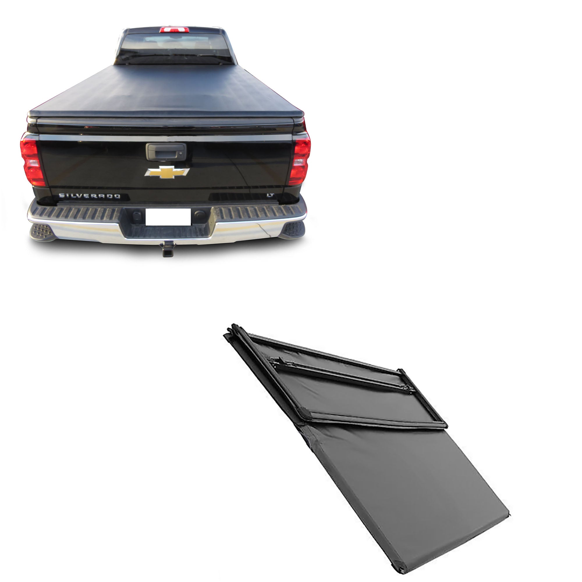 2014-2025 Sierra 1500 Premier Soft Tonneau Cover Trifold | Black Horse Off Road - Image 8