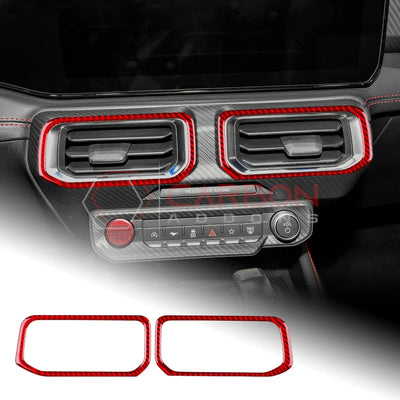 Real Carbon Fiber Center A/C Vent Frame Overlay for 2024+ Ford Mustang