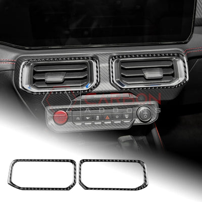 Real Carbon Fiber Center A/C Vent Frame Overlay for 2024+ Ford Mustang