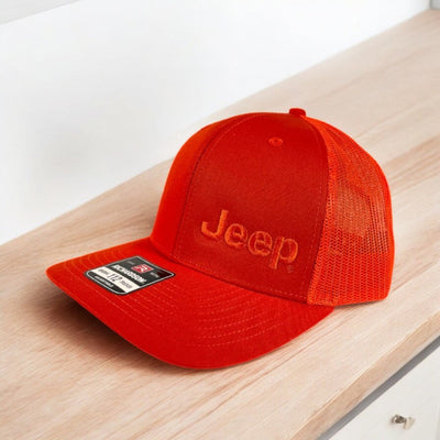 Hat - Jeep Text TONAL Trucker - Orange