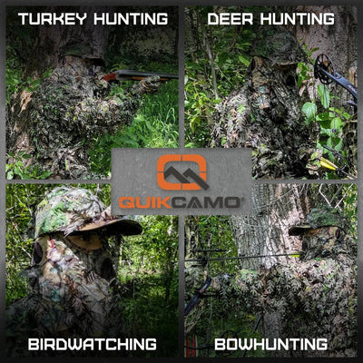 2-in-1 FRONT Leafy Face Mask and Camo Hat (Adj, OSFM)