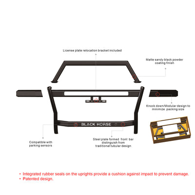 2019-2022 Chevrolet Silverado 1500 Rambler Grille Guard Modular | Black Horse Off Road - Image 2