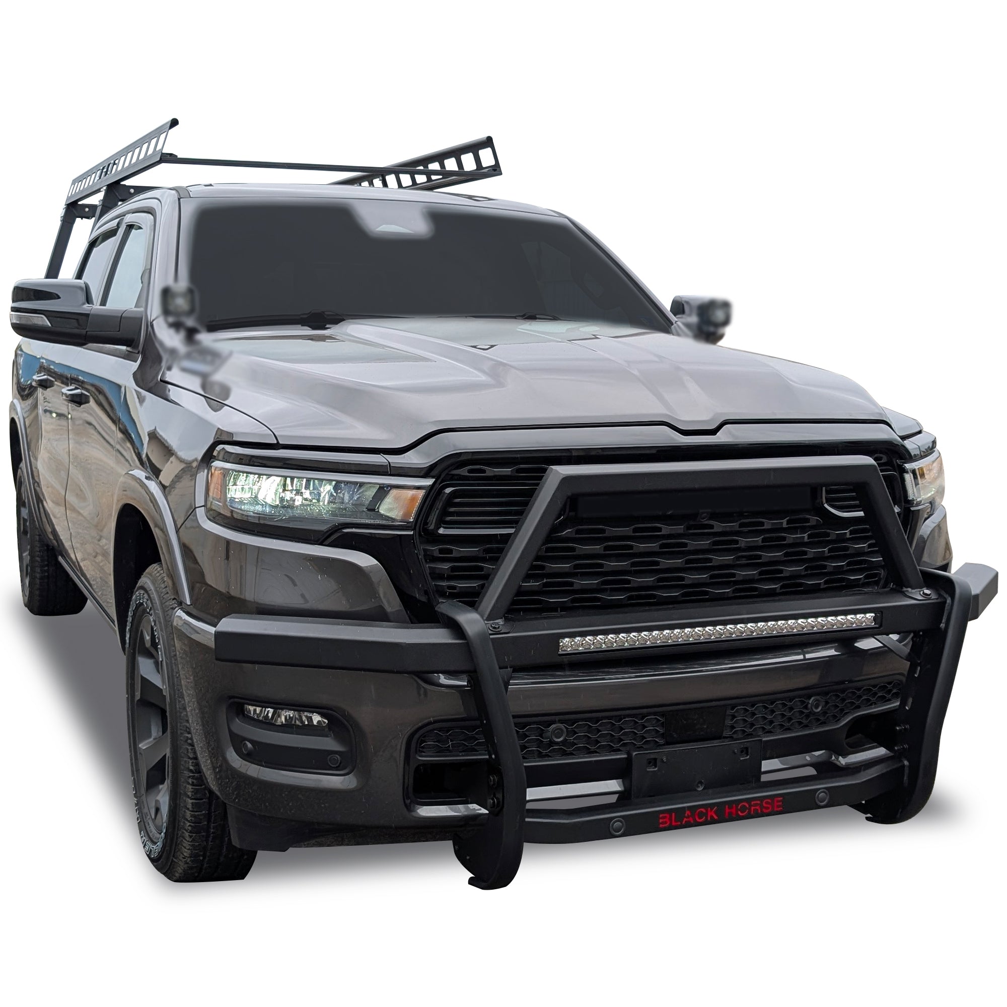 2019-2025 Dodge Ram 1500 Rambler Grille Guard Kit Modular Includes 30" LED Bar Single Row | Black Horse Off Road - Image 8