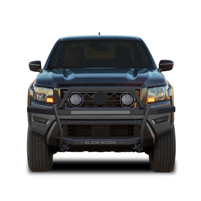 2022-2025 Nissan Frontier Rambler Grille Guard Kit Modular Includes a set of 5.3" Dia. LED Flood Lights w/ Black Trim Rings Wiring Harness  and Switch | Black Horse Off Road - Image 6