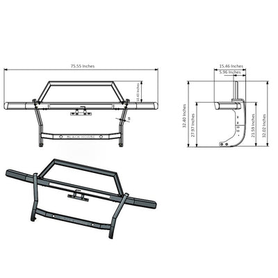 2022-2025 Nissan Frontier Rambler Grille Guard Kit Modular Includes a set of 5.3" Dia. LED Flood Lights w/ Red Trim Rings Wiring Harness  and Switch | Black Horse Off Road - Image 5