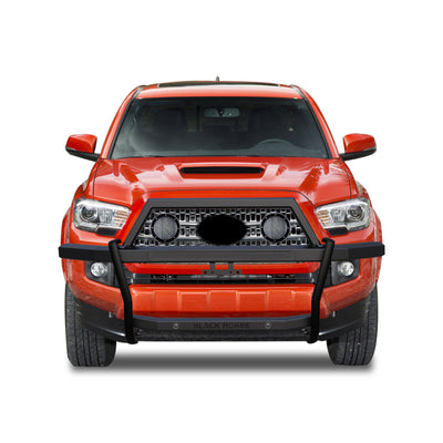 2005-2023 Toyota Tacoma Rambler Grille Guard Kit Modular Includes a set of 5.3" Dia. LED Flood Lights w/ Black Trim Rings Wiring Harness  and Switch | Black Horse Off Road - Image 7