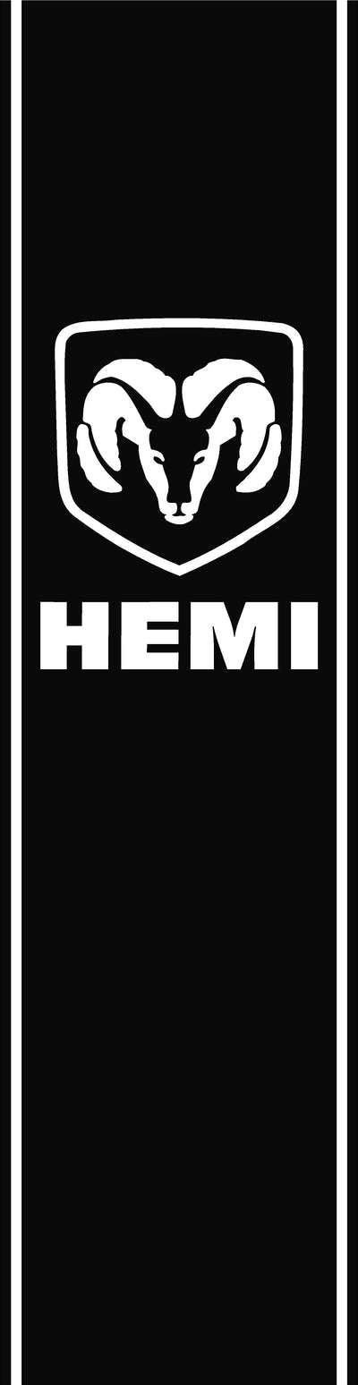 Ram Head With "HEMI" Word Quarter Panel Decals for 2009-2024 Dodge Ram 1500 (x2)
