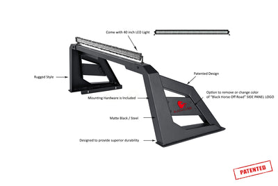 Armour Roll Bar Kit Includes 1 40in LED Light Bar | Black Horse Off Road - Image 4