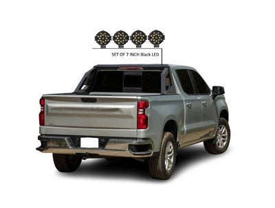 Armour Roll Bar Kit Incl. 2 pairs of 7.0"Dia.  LED  Lights w/ Black Trim Rings w/ Wiring Harness and Switch | Black Horse Off Road - Image 8