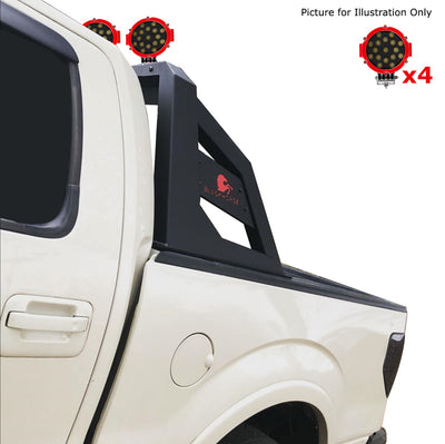 Armour Roll Bar Kit Incl. 2 pairs of 7.0"Dia.  LED  Lights w/Red Trim Rings w/ Wiring Harness and Switch | Black Horse Off Road - Image 5