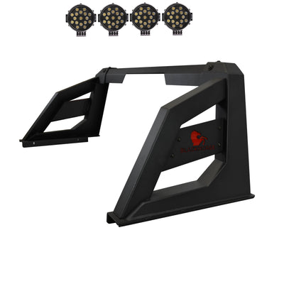 2015-2026 Canyon Armour Roll Bar Kit Incl. 2 pairs of 7.0"Dia.  LED  Lights w/ Black Trim Rings w/ Wiring Harness and Switch | Black Horse Off Road - Image 1