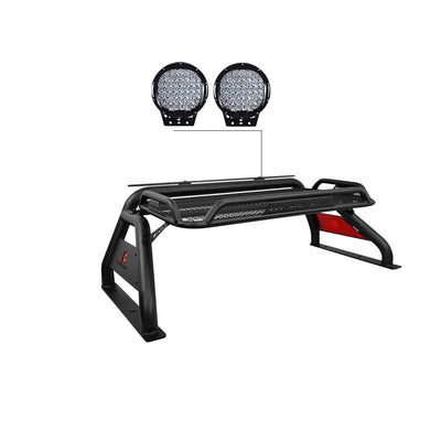 Atlas Roll Bar Kit W/ Set of 9" Black Round LED Light | Black Horse Off Road - Image 5