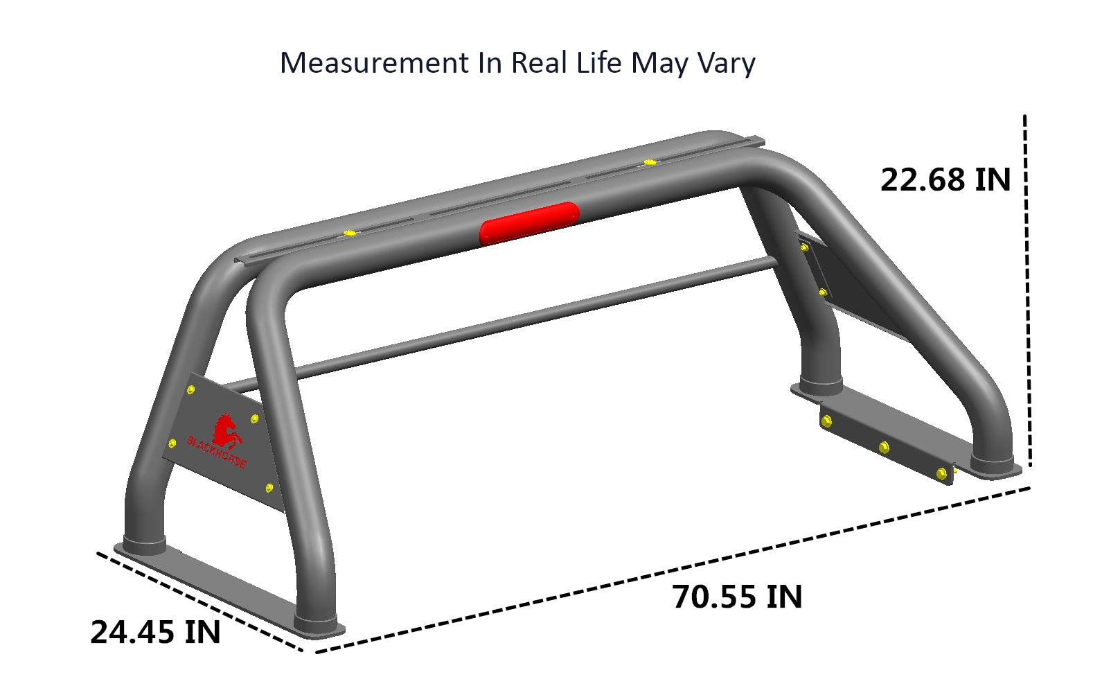 Classic Roll Bar Kit Incl. 2 pairs of 7.0"Dia.  LED  Lights w/ Black Trim Rings w/ Wiring Harness and Switch | Black Horse Off Road - Image 3