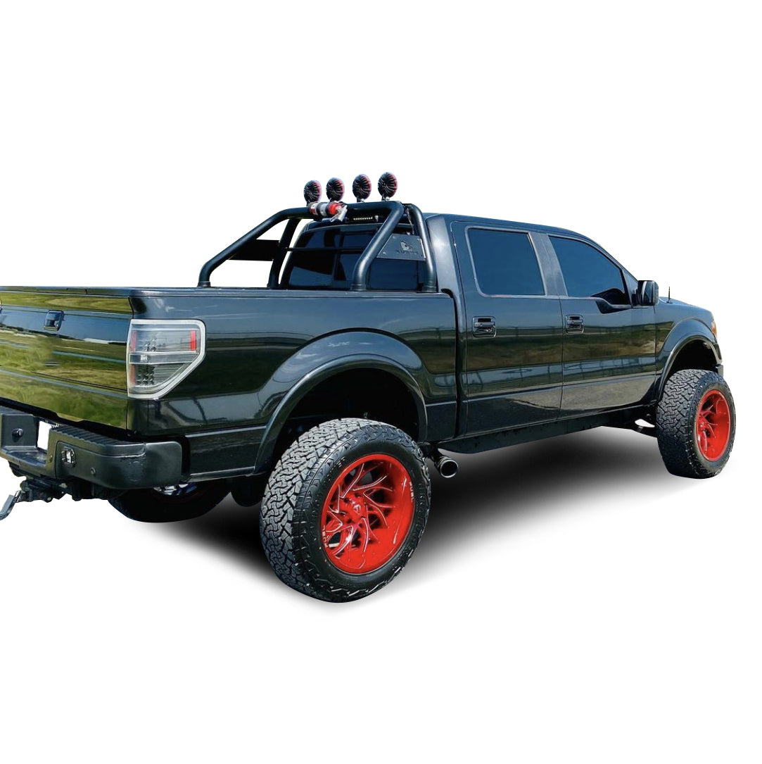 Classic Roll Bar Kit Incl. 2 pairs of 7.0"Dia.  LED  Lights w/Red Trim Rings w/ Wiring Harness and Switch | Black Horse Off Road - Image 5