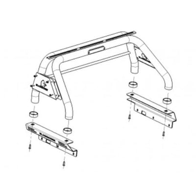 2019-2026 Dodge Ram 1500 Classic Roll Bar Kit Incl. 2 pairs of 7.0"Dia.  LED  Lights w/Red Trim Rings w/ Wiring Harness and Switch | Black Horse Off Road - Image 2