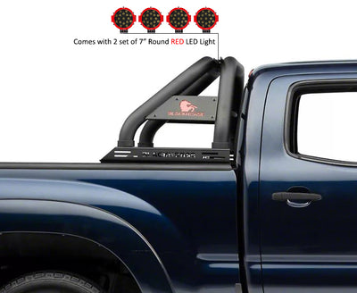 2015-2026 Canyon Classic Roll Bar Kit Incl. 2 pairs of 7.0"Dia.  LED  Lights w/Red Trim Rings w/ Wiring Harness and Switch | Black Horse Off Road - Image 3