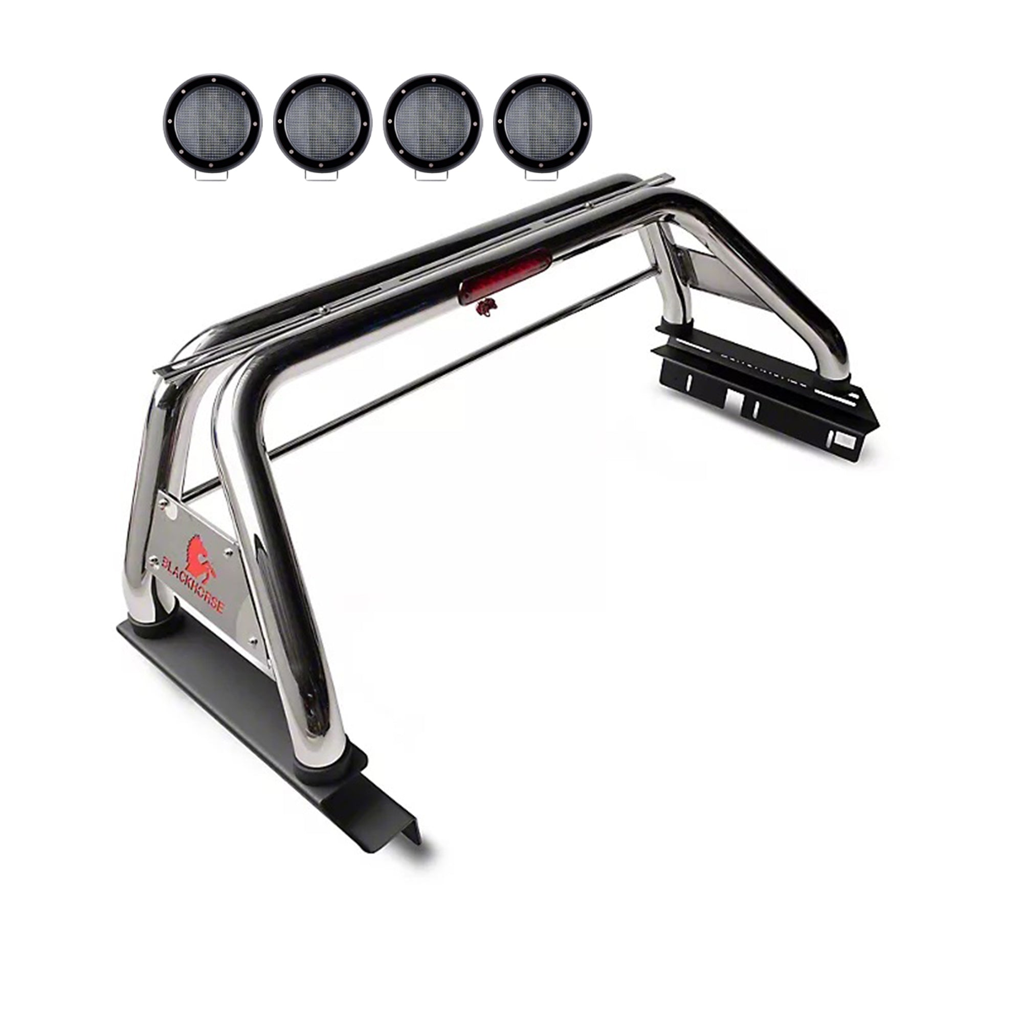 2015-2026 Canyon Classic Roll Bar Kit 2 sets of 5.3" Dia.  Black LED Flood Lights w/ Harness and Switch | Black Horse Off Road - Image 10