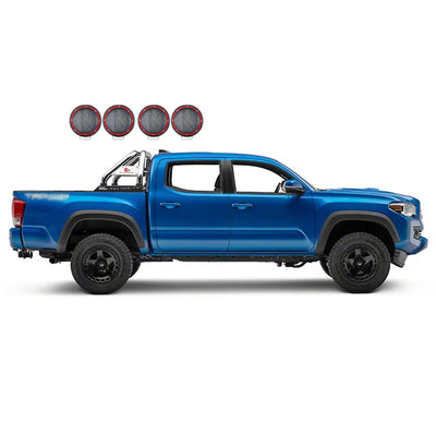 2015-2026 Canyon Classic Roll Bar Kit 2 sets of 5.3" Dia.  Black LED Flood Lights w/ Harness and Switch | Black Horse Off Road - Image 7