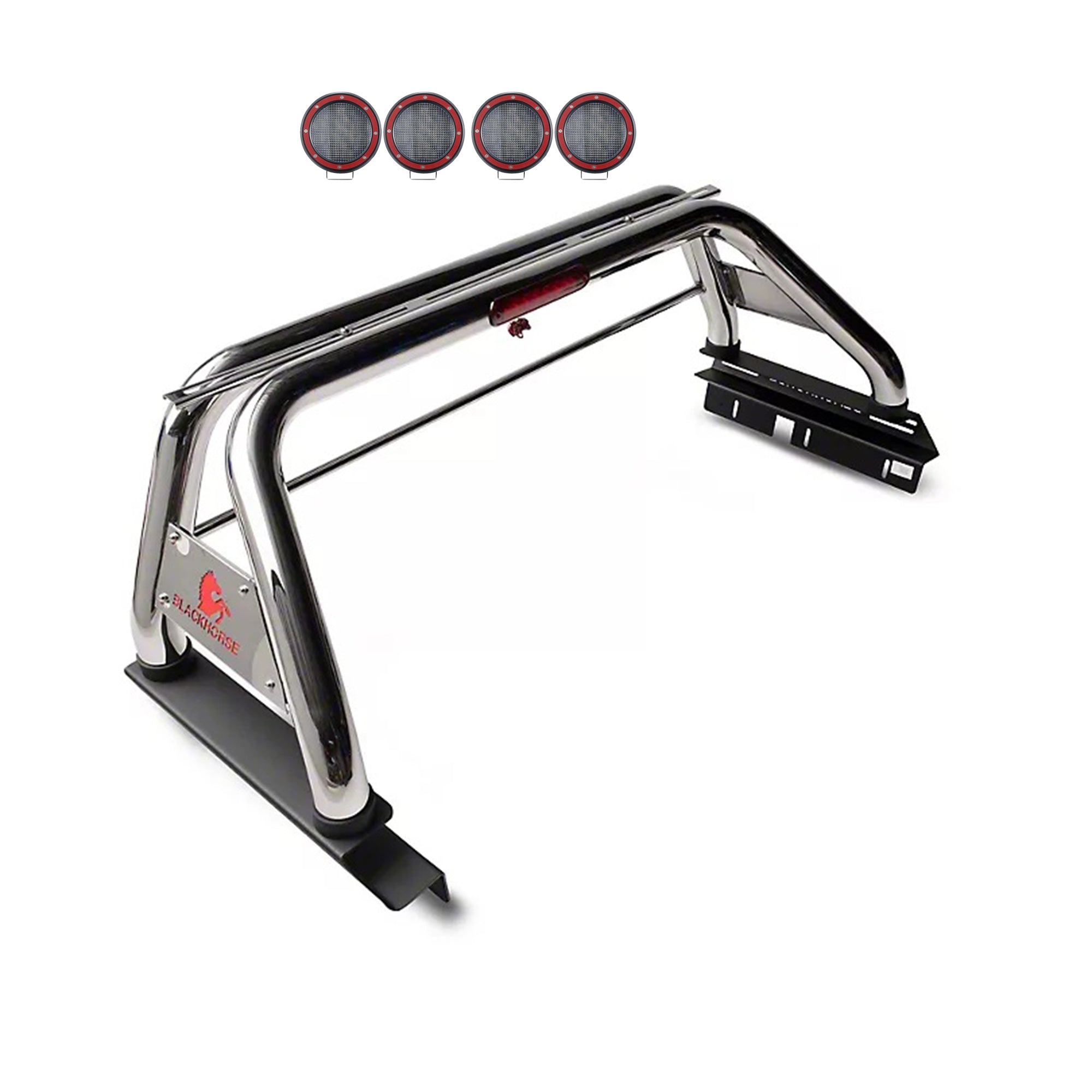 2015-2026 Canyon Classic Roll Bar Kit 2 sets of 5.3" Dia.  Black LED Flood Lights w/ Harness and Switch | Black Horse Off Road - Image 8