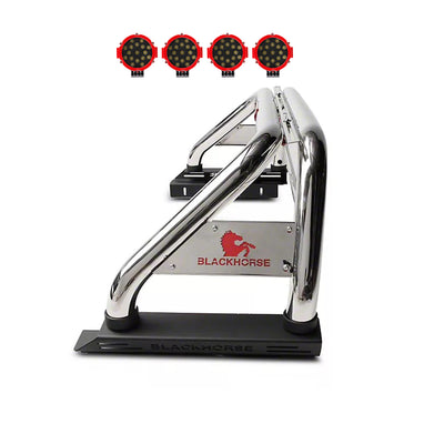 2015-2026 Canyon Classic Roll Bar Kit Incl. 2 pairs of 7.0"Dia.  LED  Lights w/Red Trim Rings w/ Wiring Harness and Switch | Black Horse Off Road - Image 10