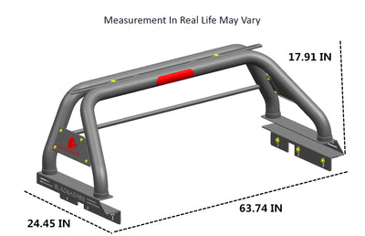 2005-2026 Toyota Tacoma Classic Roll Bar Kit Includes 1 40in LED Light Bar | Black Horse Off Road - Image 9