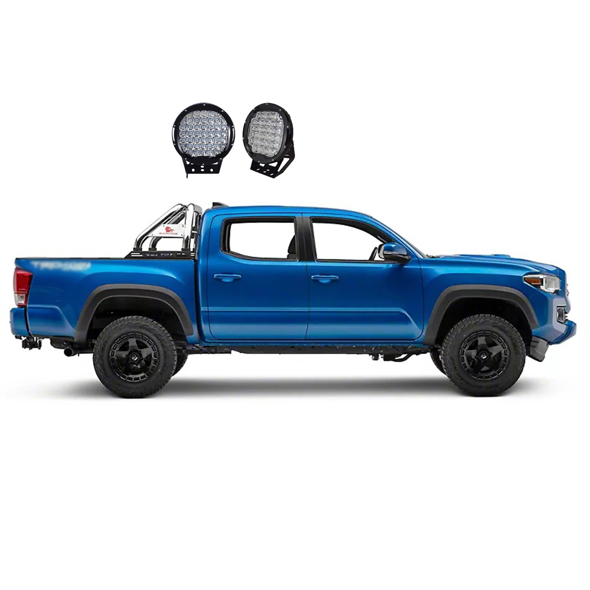 2005-2021 Nissan Frontier Classic Roll Bar Kit W/ Set of 9" Black Round LED Light | Black Horse Off Road - Image 8