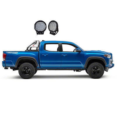 2005-2021 Nissan Frontier Classic Roll Bar Kit W/ Set of 9" Black Round LED Light | Black Horse Off Road - Image 8