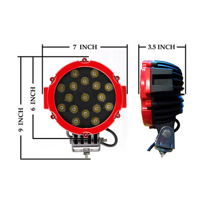 2005-2021 Nissan Frontier Classic Roll Bar Kit Incl. 2 pairs of 7.0"Dia.  LED  Lights w/Red Trim Rings w/ Wiring Harness and Switch | Black Horse Off Road - Image 3