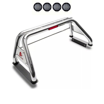 1999-2026 Ford F-250 Super Duty Classic Roll Bar Kit 2 sets of 5.3" Dia.  Black LED Flood Lights w/ Harness and Switch | Black Horse Off Road - Image 1