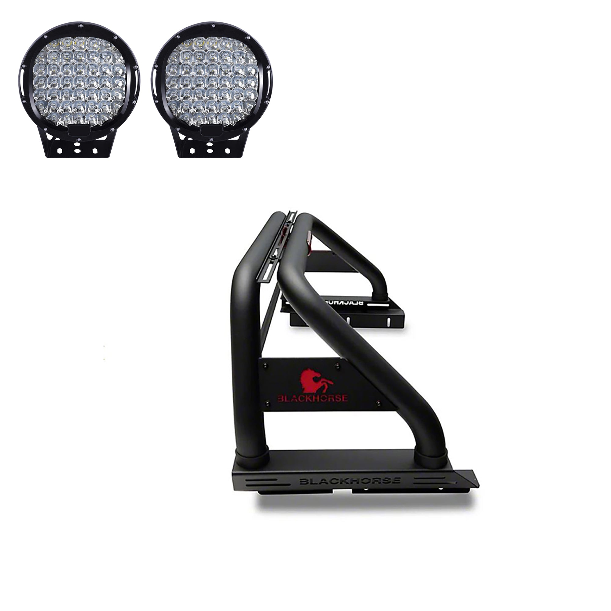 2019-2026 Ford Ranger Classic Roll Bar Kit W/ Set of 9" Black Round LED Light | Black Horse Off Road - Image 5