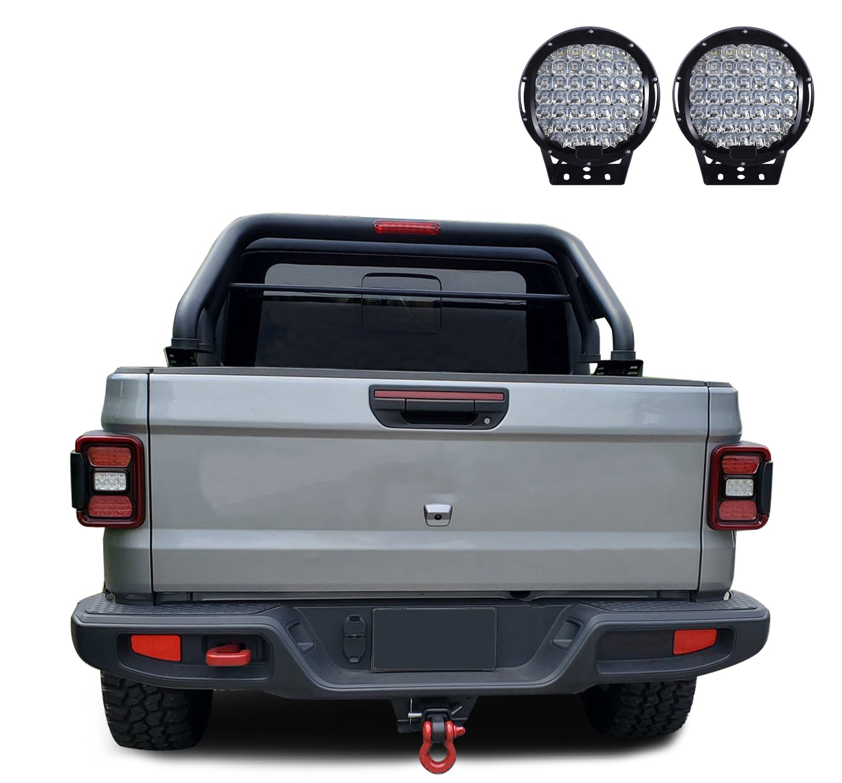 2020-2026 Jeep Gladiator Classic Roll Bar Kit W/ Set of 9" Black Round LED Light | Black Horse Off Road - Image 6