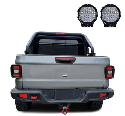 2020-2026 Jeep Gladiator Classic Roll Bar Kit W/ Set of 9" Black Round LED Light | Black Horse Off Road - Image 6