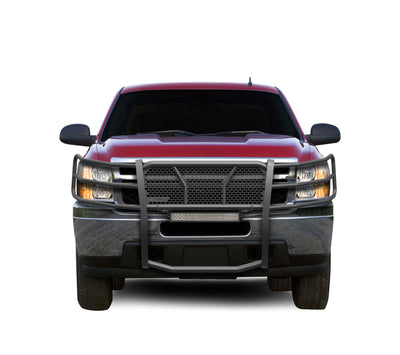 2007-2013 Chevrolet Silverado 1500 Rugged Heavy Duty Grille Guard Kit Modular Includes 1 20in Double Row LED Light Bar | Black Horse Off Road - Image 3