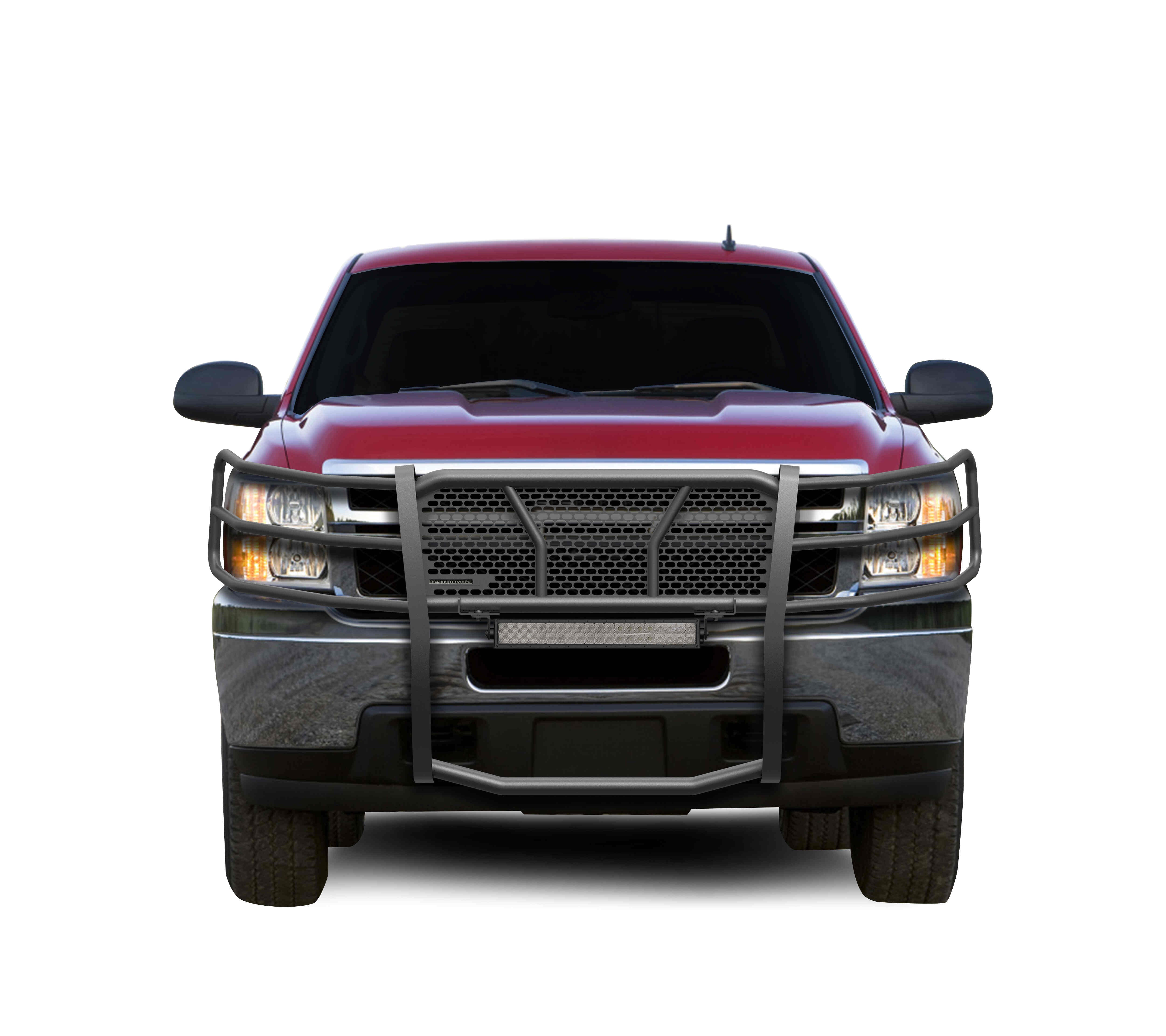 2007-2013 Chevrolet Silverado 1500 Rugged Heavy Duty Grille Guard Kit Modular Includes 1 20in Double Row LED Light Bar | Black Horse Off Road - Image 3